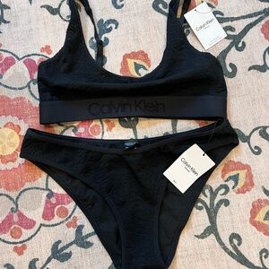 Calvin Klein Textured Black Lingerie Set